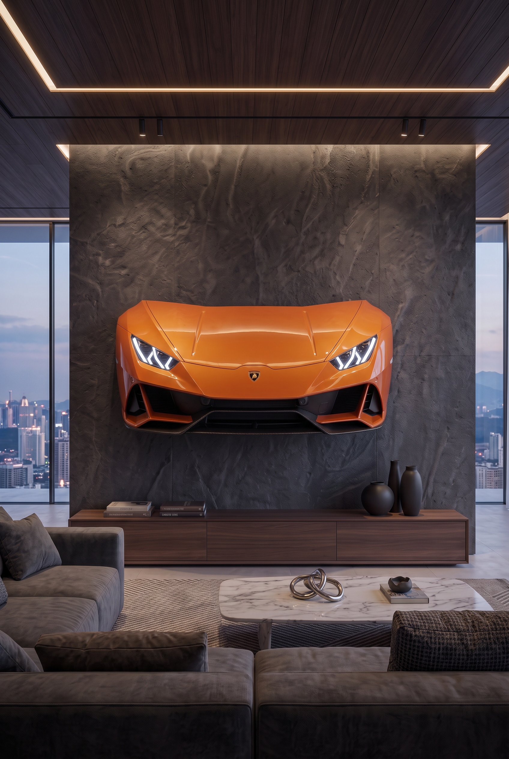 LAMBORGHINI HURACAN Front – Beleuchtetes 3D Wandobjekt