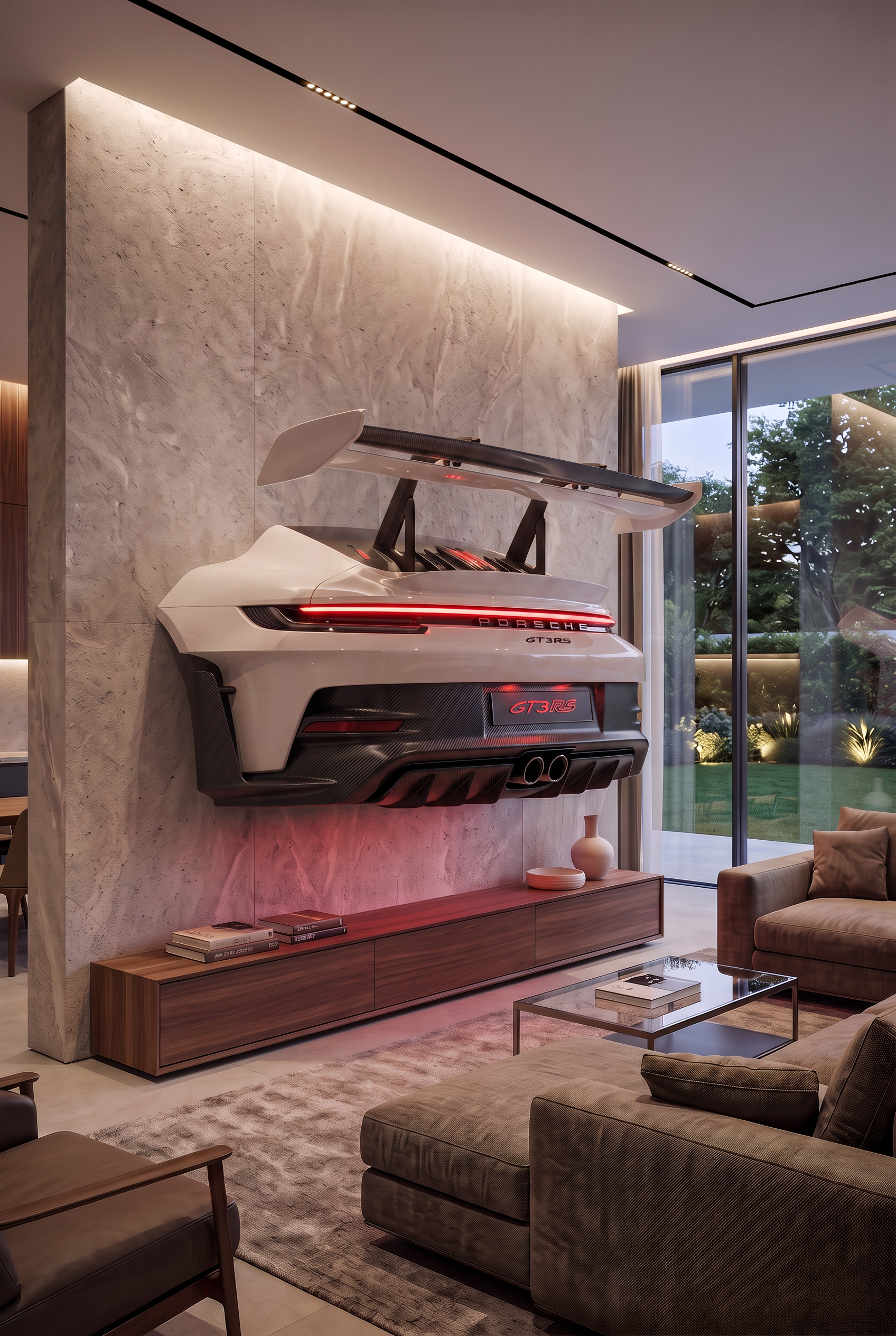 GT3 RS Heck – Beleuchtetes 3D Wandobjekt