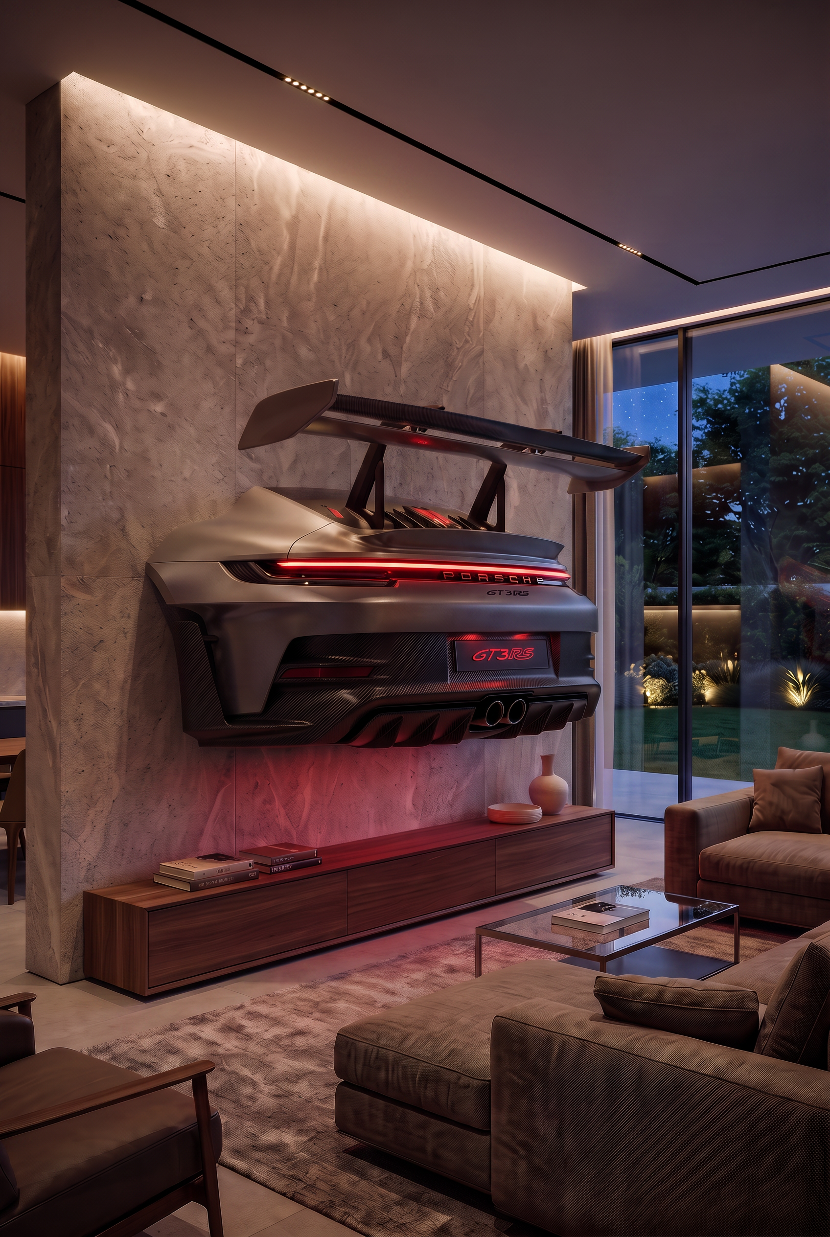 GT3 RS Heck – Beleuchtetes 3D Wandobjekt