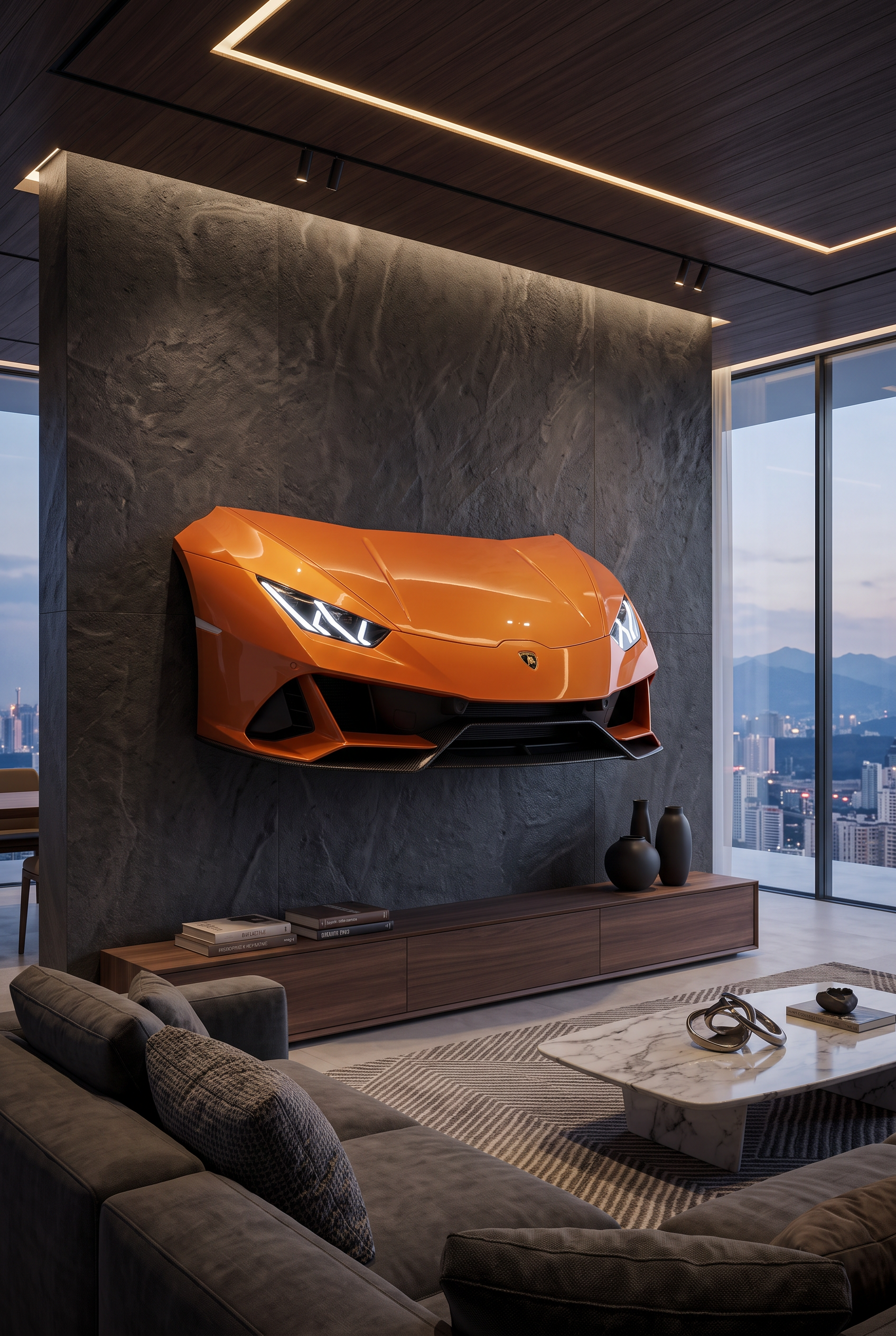 LAMBORGHINI HURACAN Front – Beleuchtetes 3D Wandobjekt