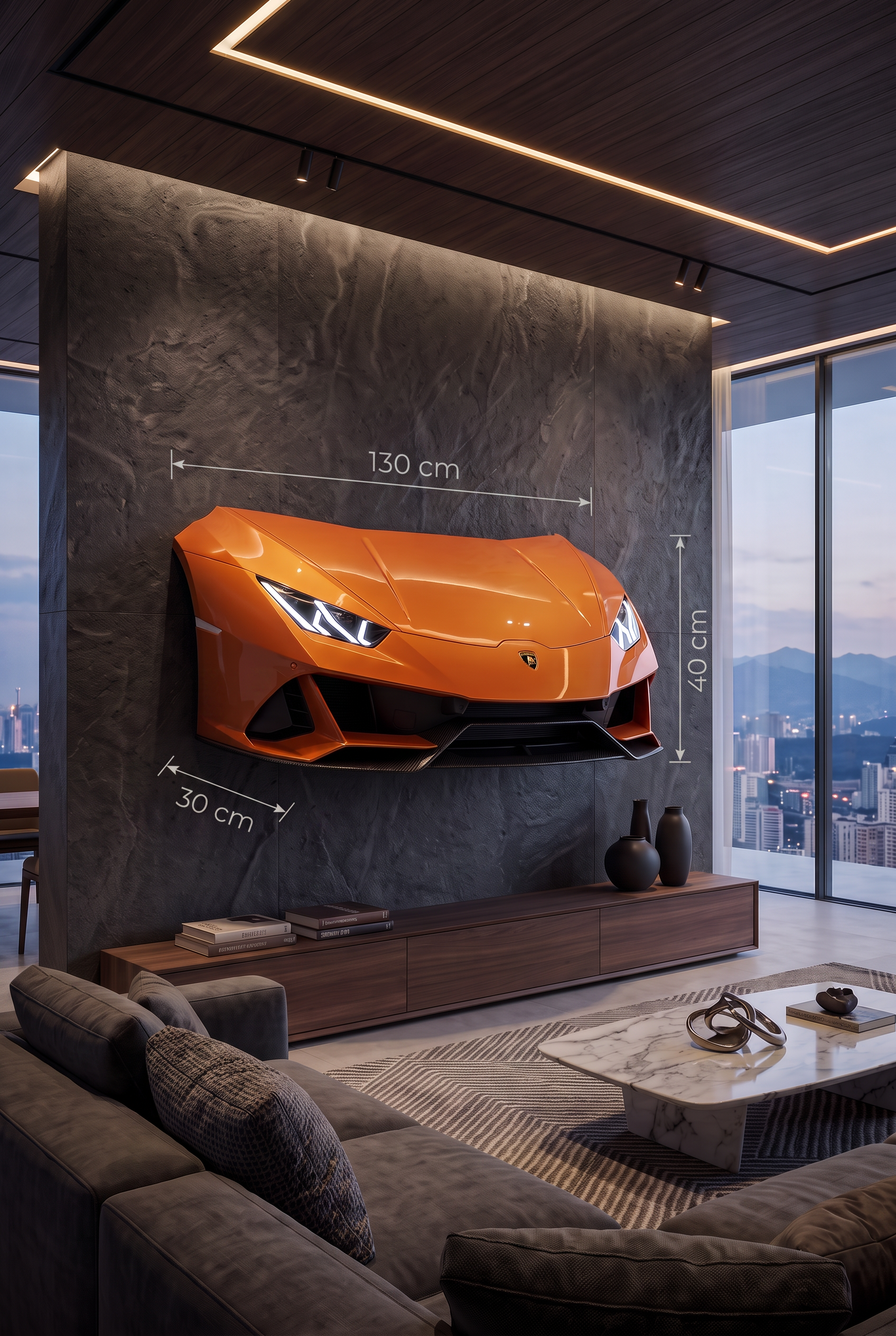 LAMBORGHINI HURACAN Front – Beleuchtetes 3D Wandobjekt