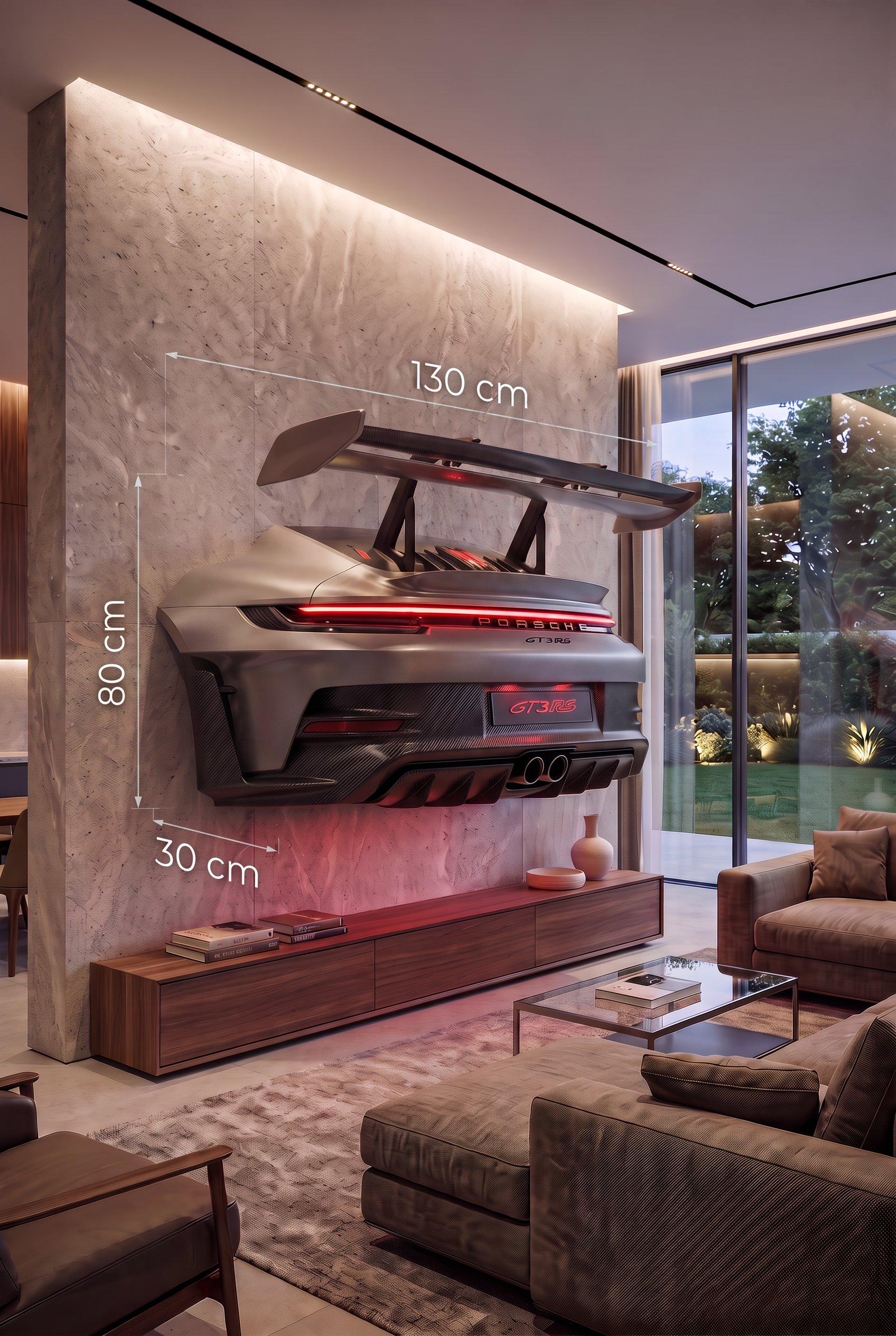 GT3 RS Heck – Beleuchtetes 3D Wandobjekt