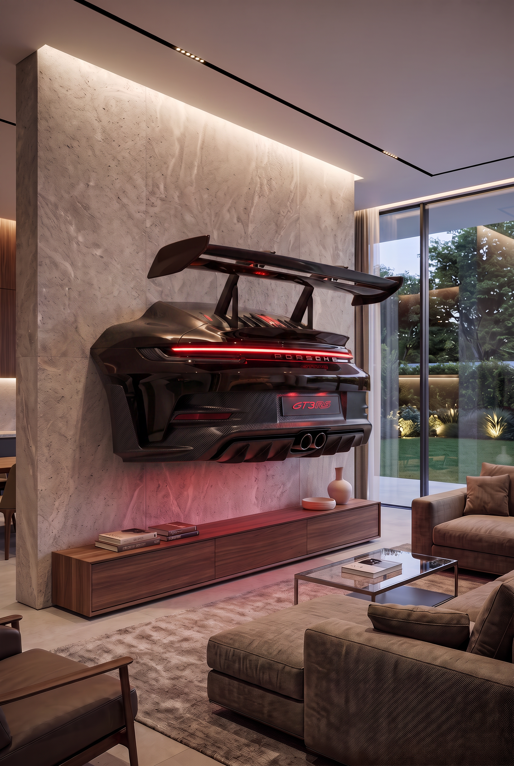 GT3 RS Heck – Beleuchtetes 3D Wandobjekt