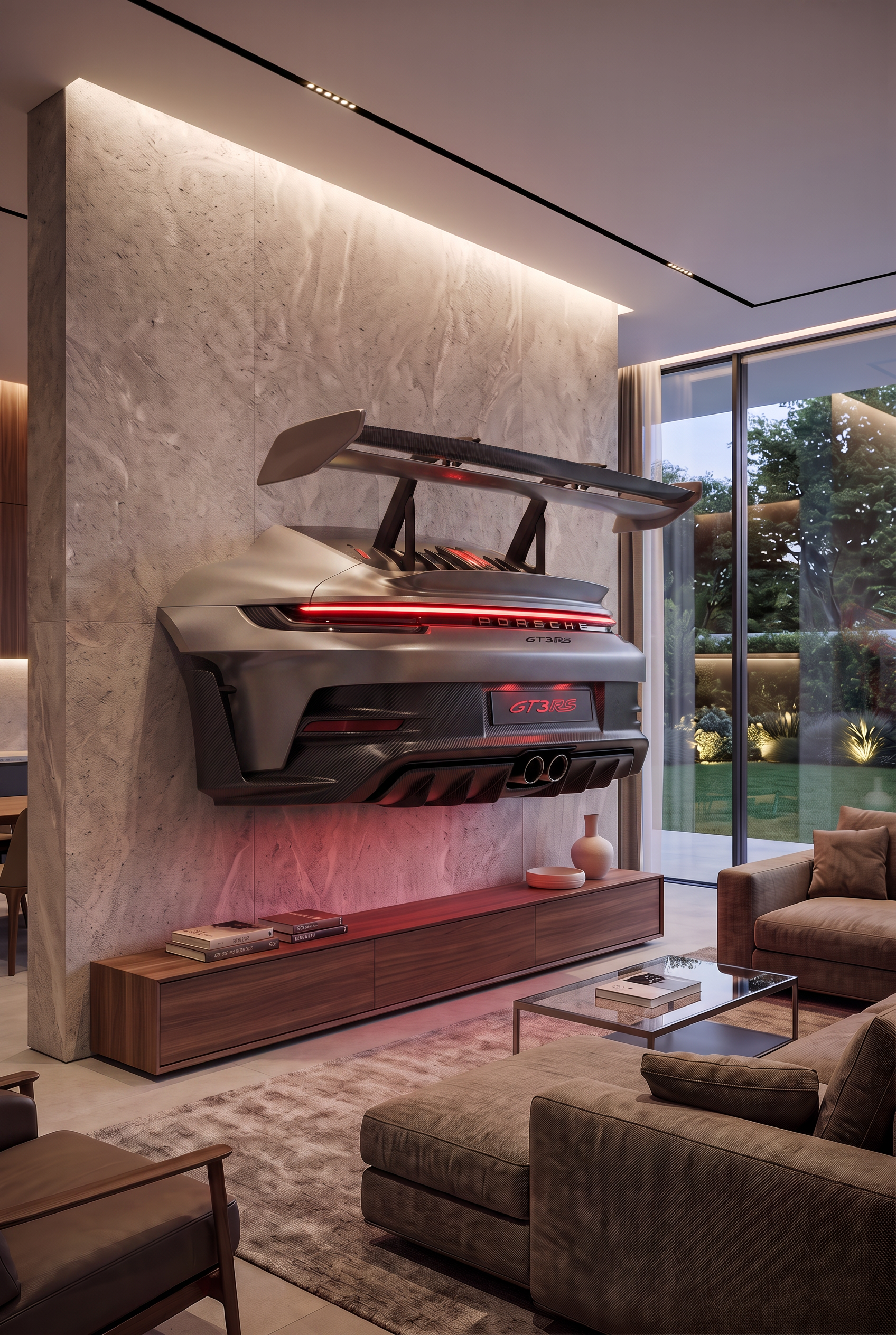 GT3 RS Heck – Beleuchtetes 3D Wandobjekt