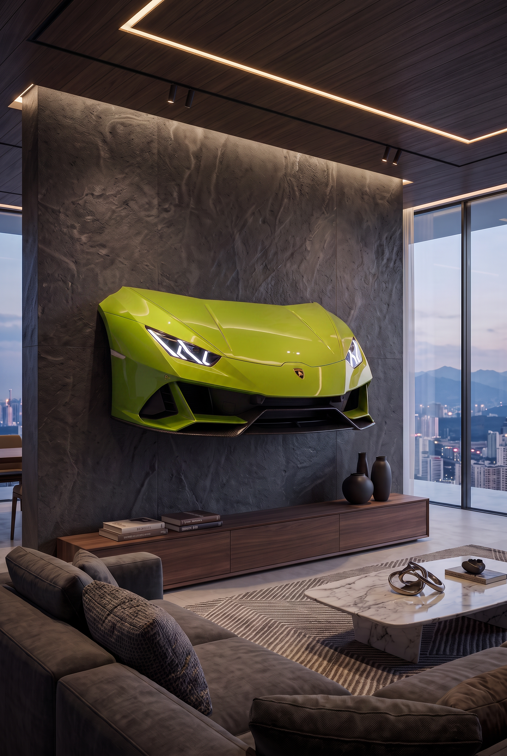 LAMBORGHINI HURACAN Front – Beleuchtetes 3D Wandobjekt