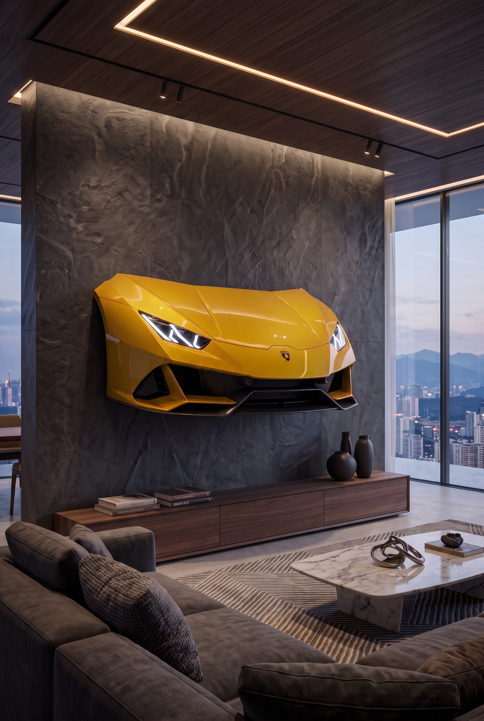 LAMBORGHINI HURACAN Front – Beleuchtetes 3D Wandobjekt