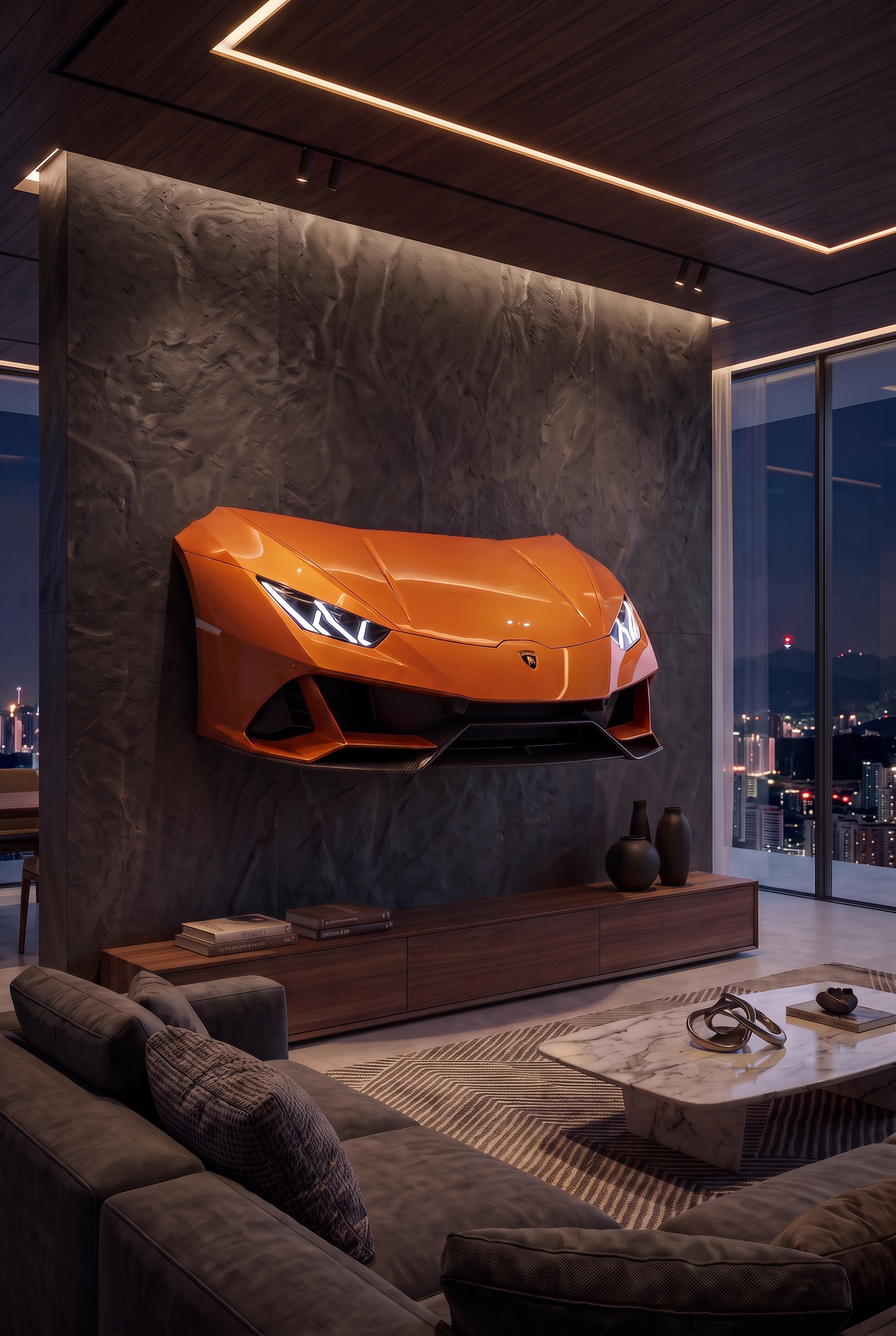 LAMBORGHINI HURACAN Front – Beleuchtetes 3D Wandobjekt