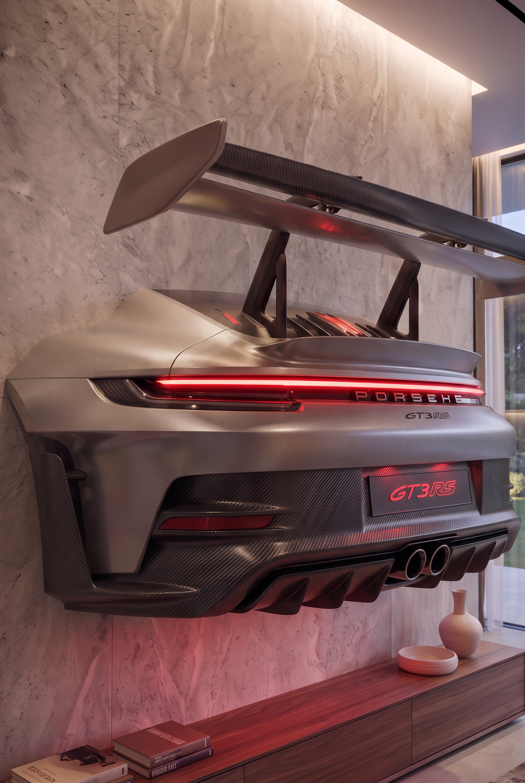 GT3 RS Heck – Beleuchtetes 3D Wandobjekt